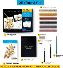 Prismacolor Technique Art Supplies With Digital Art Lessons, 0.7 mm, Assorted, Set Of 26 Supplies