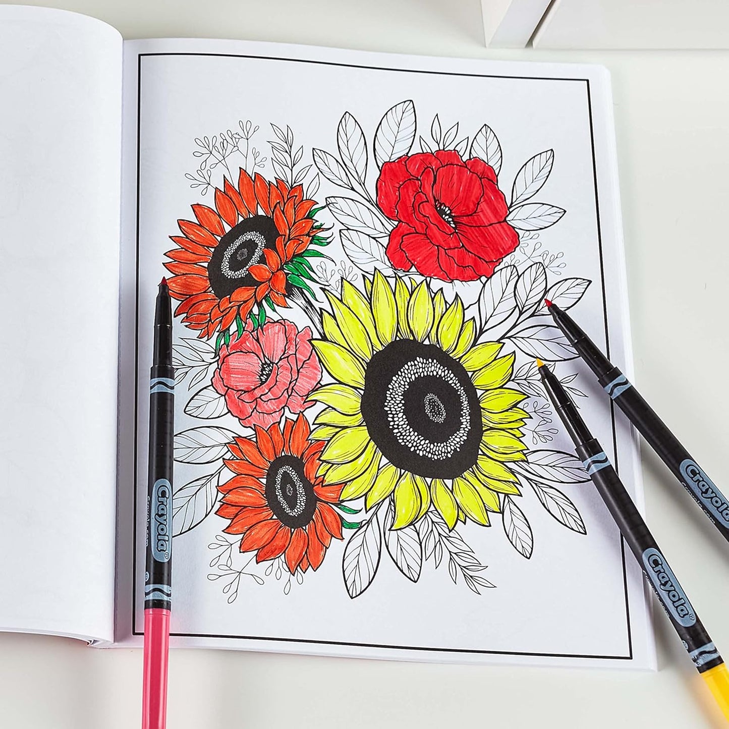 Crayola Floral Adult Coloring Book (40pgs), Flower Adult Coloring Pages
