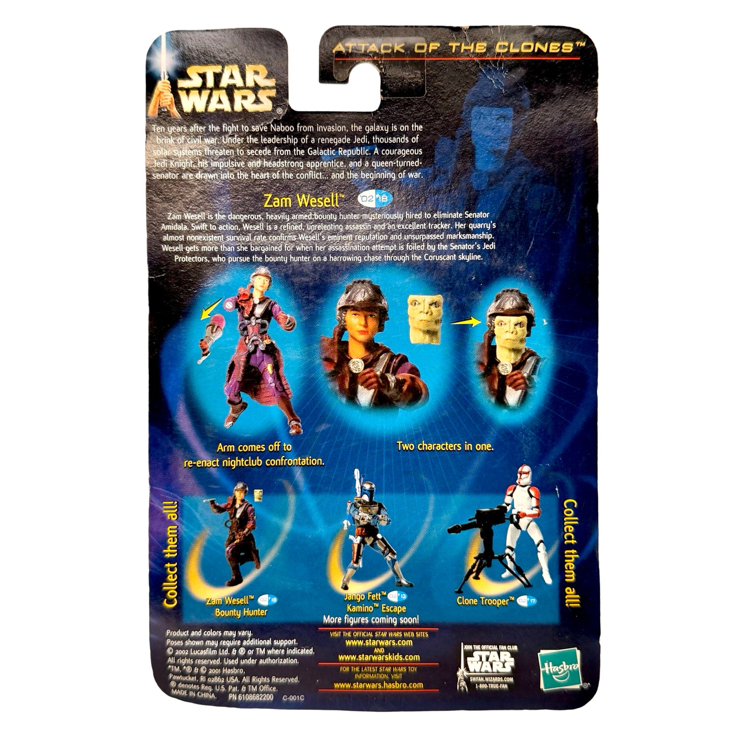 Star Wars: Attack of the Clones – Zam Wesell (Bounty Hunter) 2002