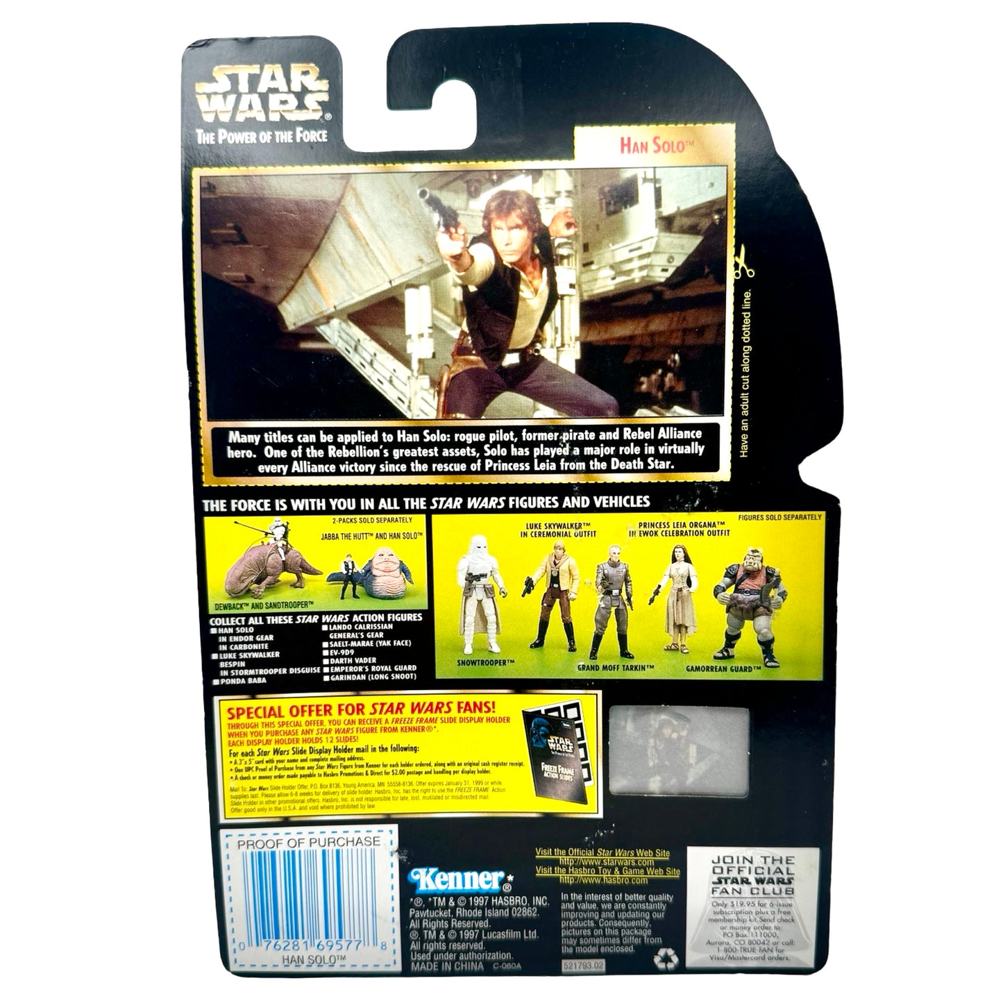 Star Wars POTF2 Han Solo Freeze Frame (1997) — Kenner Collection — Factory Sealed