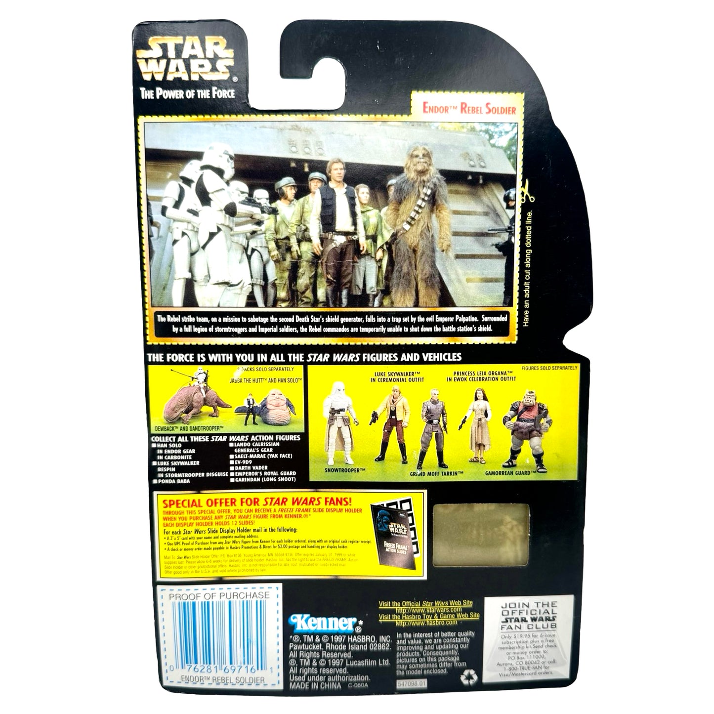 Star Wars POTF2 – Endor Rebel Soldier (Freeze Frame Slide, 1997) – Kenner – Factory Sealed