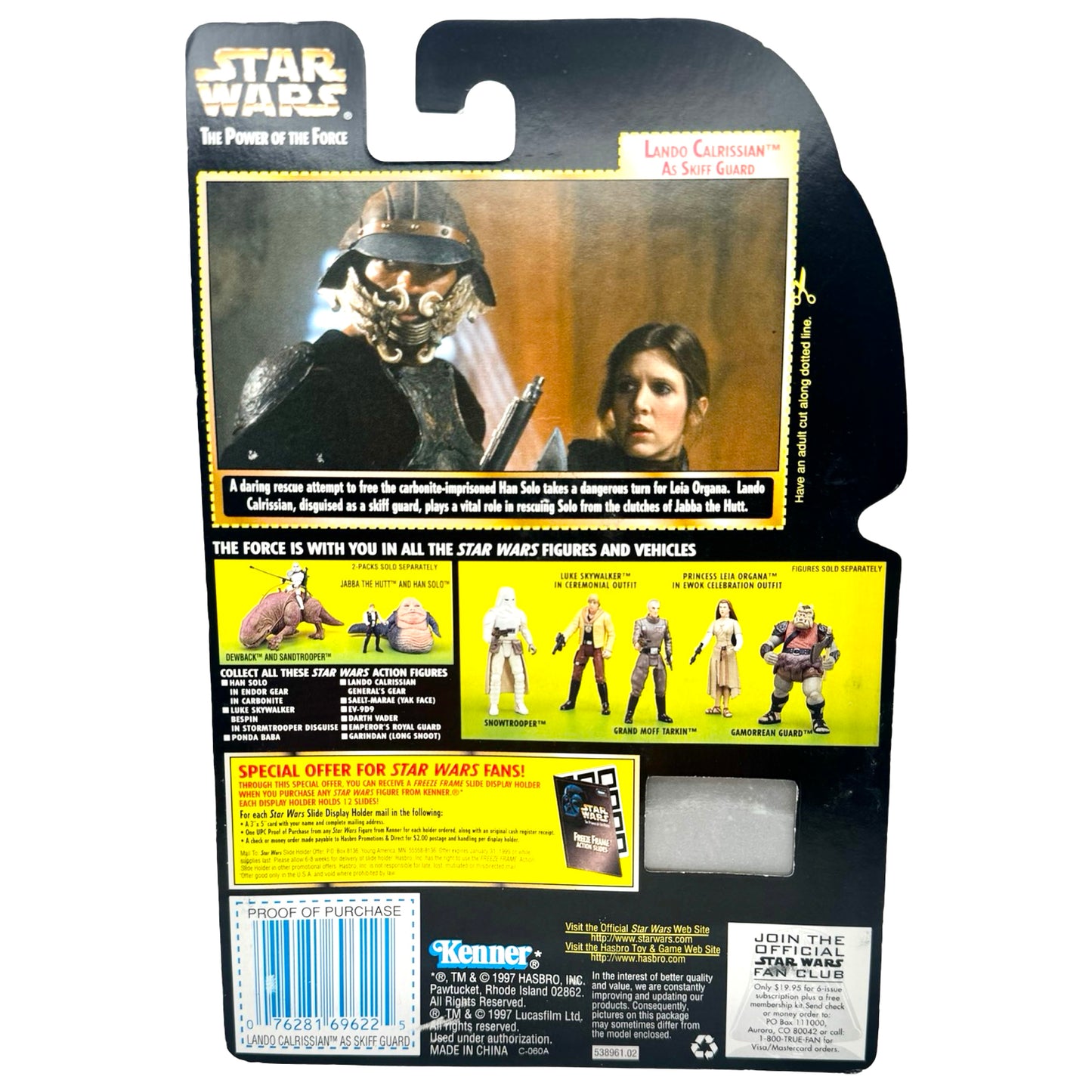 Star Wars POTF2 Lando Calrissian as Skiff Guard – Freeze Frame Slide (Kenner, 1997) – Factory Sealed